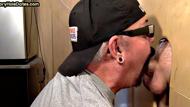 Gloryhole amateur loves sucking BFs dick at home