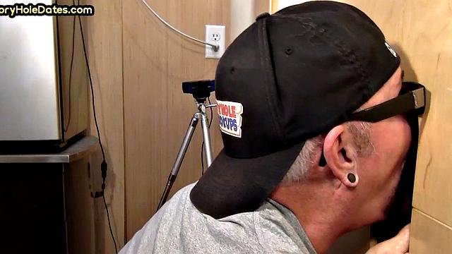 Gloryhole amateur loves sucking BFs dick at home