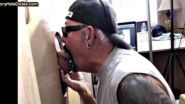 Gloryhole amateur loves sucking BFs dick at home