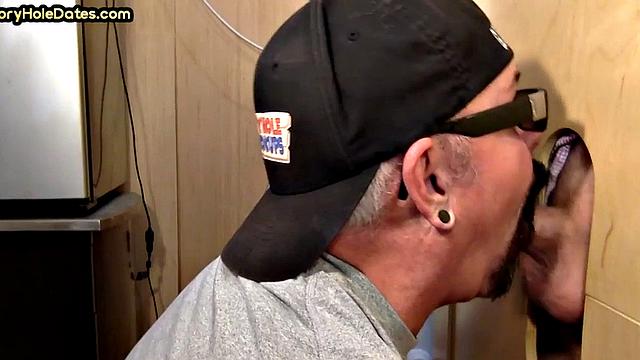 Gloryhole amateur loves sucking BFs dick at home