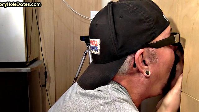 Gloryhole amateur loves sucking BFs dick at home