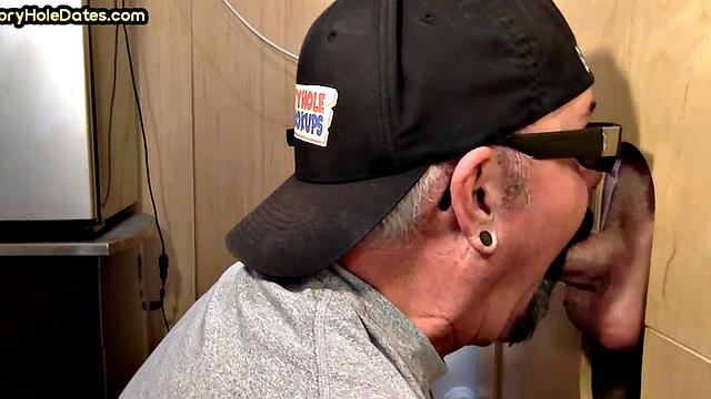 Gloryhole amateur loves sucking BFs dick at home