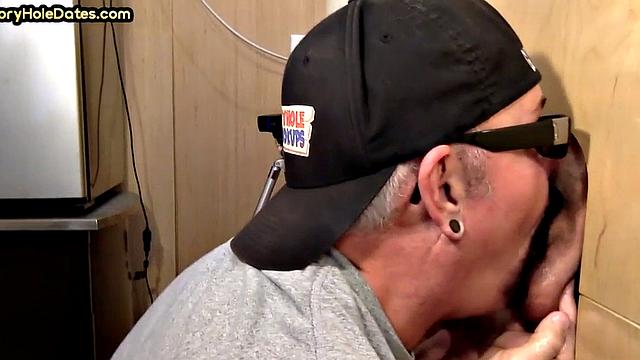 Gloryhole amateur loves sucking BFs dick at home