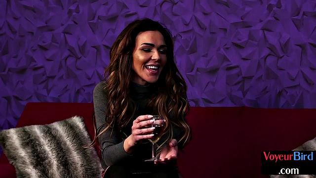 Real British amateur voyeur MILF teases guy who wanks