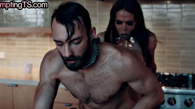 Transgender lover fucks hard anally with fucker