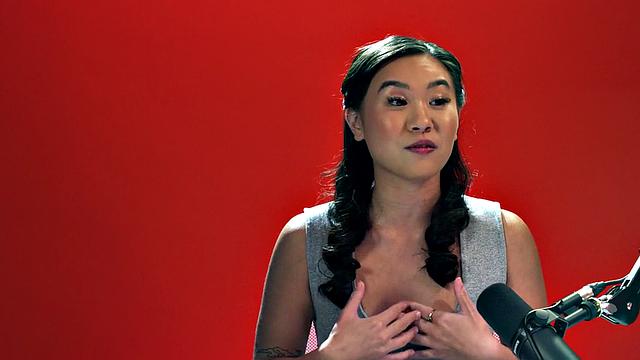 Asian bae seducing herself with toy in close up