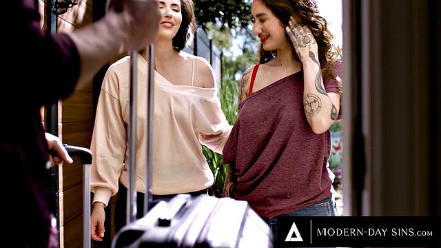 MODERN-DAY SINS - Lesbian Arabelle Raphaels Affair With GF Casey Calvert & Her Ex - PART 1