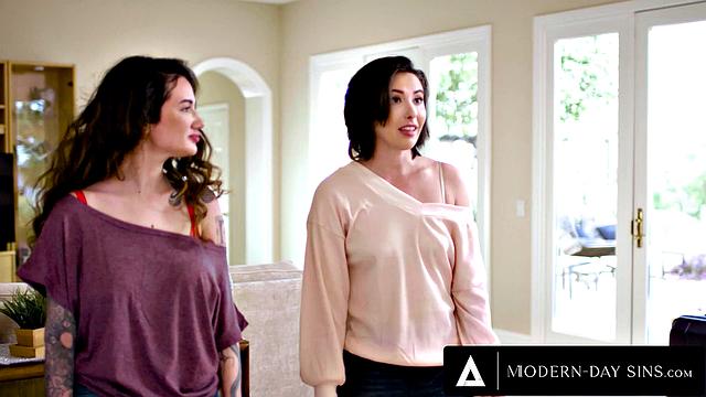 MODERN-DAY SINS - Lesbian Arabelle Raphaels Affair With GF Casey Calvert & Her Ex - PART 1