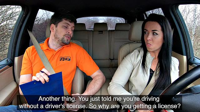 Czech amateur with tattoos takes on a hard cock in her car & begs for more