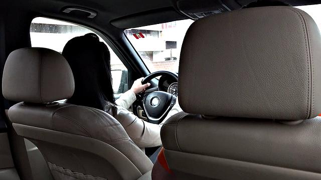 Czech amateur with tattoos takes on a hard cock in her car & begs for more