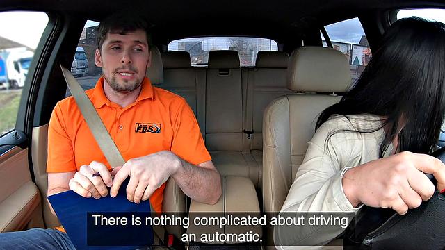 Czech amateur with tattoos takes on a hard cock in her car & begs for more