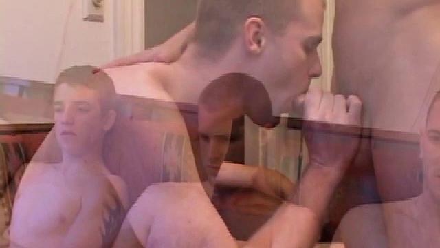 When they've all gotten their dicks hard Levi, Mason, Colin and Casper pull them out and start stroking. Levi goes down on Casper and that starts the party as they switch off on each other.