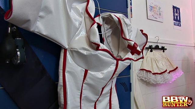 Hot nurse Daphne Rosen unleashes boobs