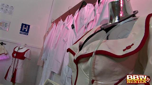 Hot nurse Daphne Rosen unleashes boobs