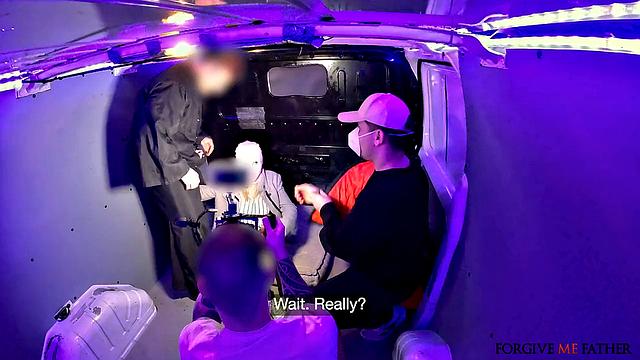 Fucked in van while spouse watches