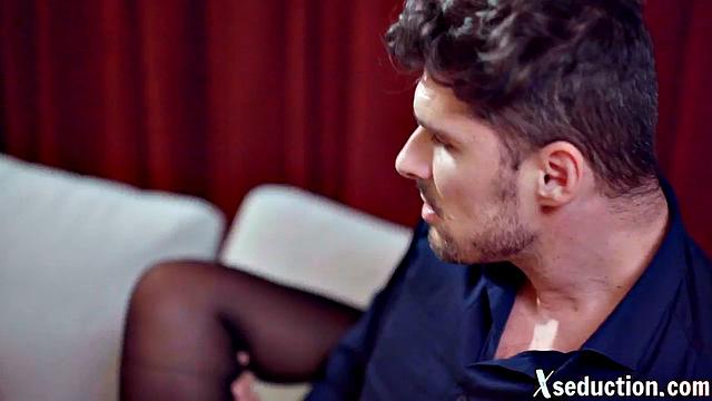 Big-titted hot MILF riding her lover