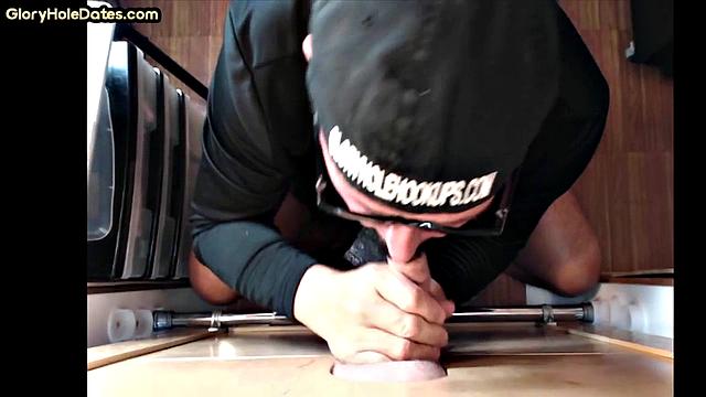 Mature enjoys gloryhole visit