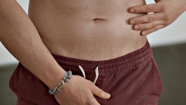 Muscular perv jock solo wanking cock and licking cum