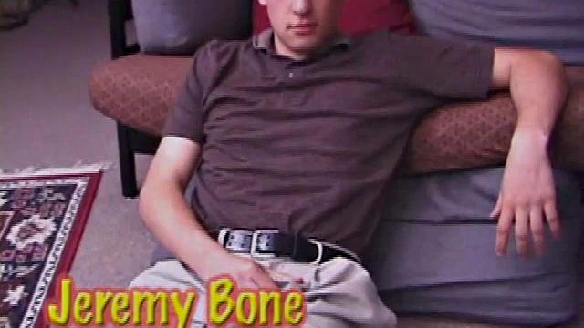 Jeremy has dark, brooding eyes The camera zooms in on his bulging crotch as he unbuckles his pants. Once naked, we enjoy excellent camera angles in what turns out to be a vigorous and athletic jerk off.