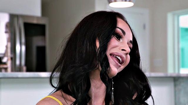 Watch this big-assed Latina MILF deepthroat before riding her BF's cock in the kitchen