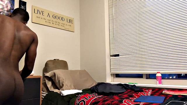 Chris takes his slim and smooth body into the shower and quickly gets hard. After playing with himself a bit, the young stud dries off and heads for his bedroom.