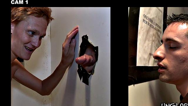 Real straight dude has no idea he gets BJ in gloryhole