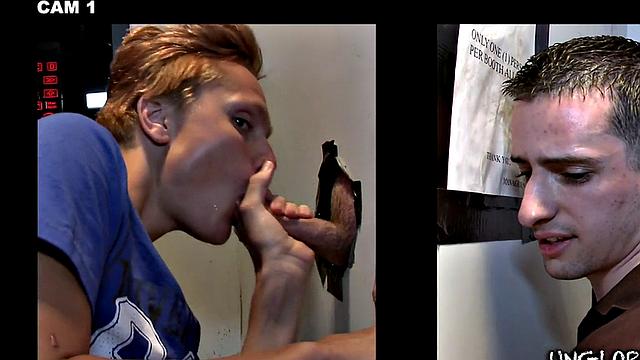 Real straight dude has no idea he gets BJ in gloryhole