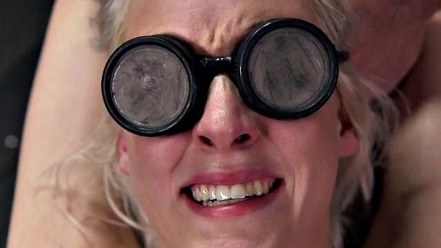 Tied up receives electro therapy before intense orgasm