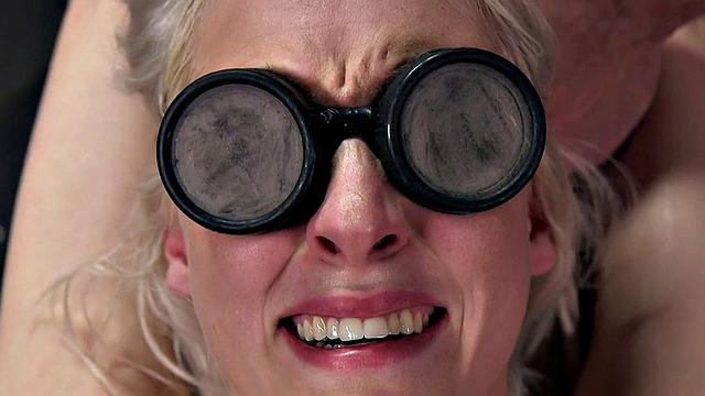 Tied up receives electro therapy before intense orgasm