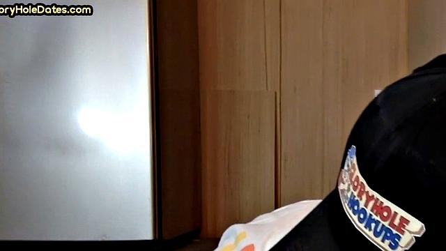 Mature perv sucks gloryhole date at his home