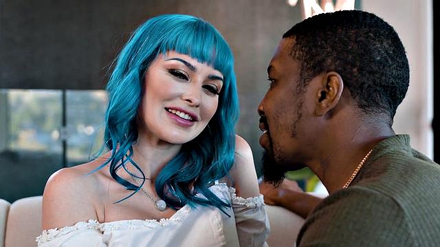 Big-titted dirty-talking babe riding BBC after foreplay