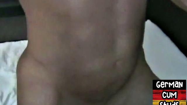 Amateur German stud barebacked and jock cockjizzed