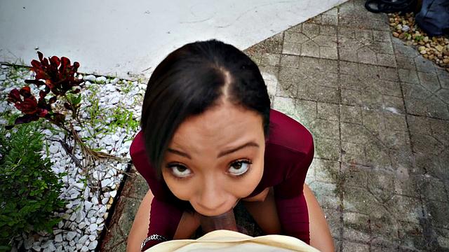 Adriana invites you over to fuck in the woods and cowgirl in tight shorts