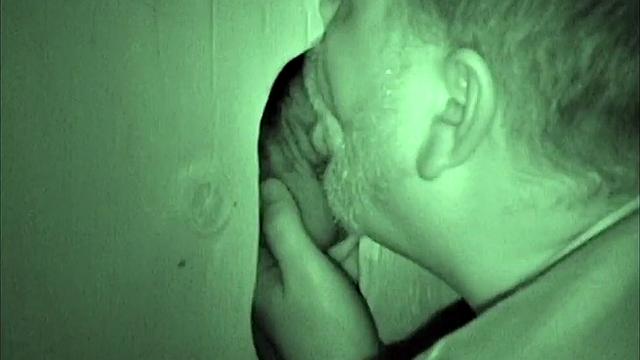 Using a night vision camera, Bob records a glory hole session of him sucking off Walter. It doesn't take long for Bob to suck that limp dick until it's rock hard.