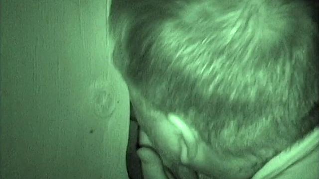 Using a night vision camera, Bob records a glory hole session of him sucking off Walter. It doesn't take long for Bob to suck that limp dick until it's rock hard.