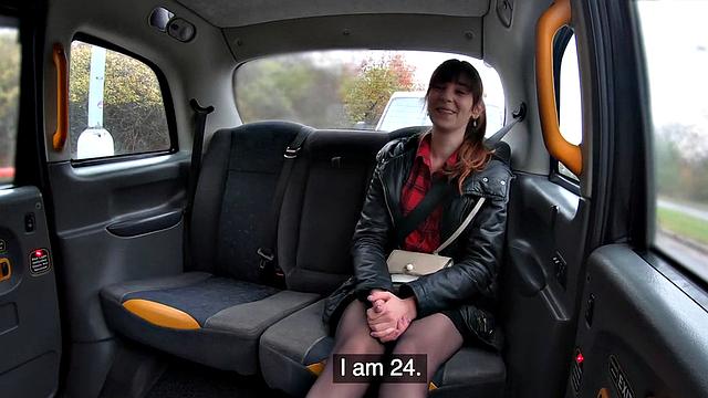 Sexy car slut fucked by big white dick