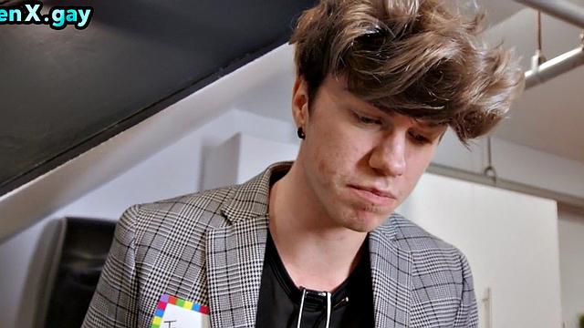 Fat man with hairy body bareback banged by twink