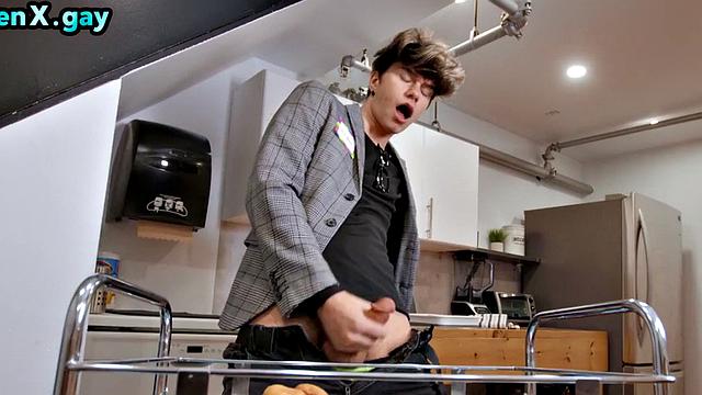 Fat man with hairy body bareback banged by twink