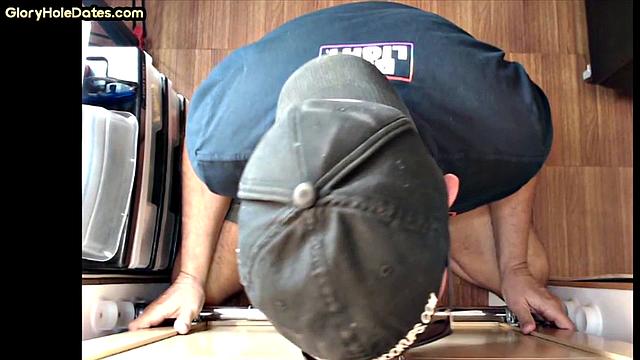 Gloryhole mature gay sucks dick in homemade video