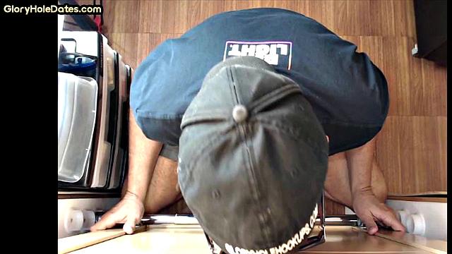 Gloryhole mature gay sucks dick in homemade video