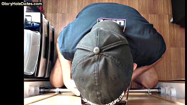 Gloryhole mature gay sucks dick in homemade video