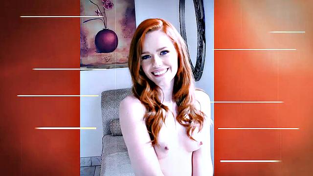 рыжая балерина садится на член и ловит густой заряд на подбородок