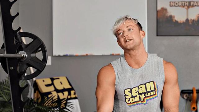 Solo eager jock jerks till cumshot after workout