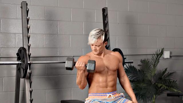 Solo eager jock jerks till cumshot after workout