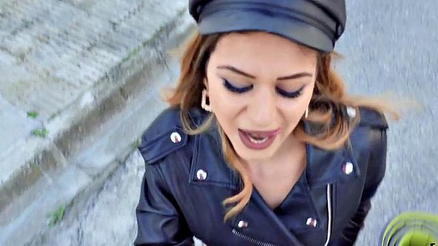 Hot Latina gets her tight ass pounded in reverse cowgirl before riding a big cock outside