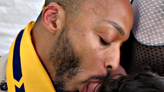 Thick GF Cockriding Bisexual BF in Interracial Threesome