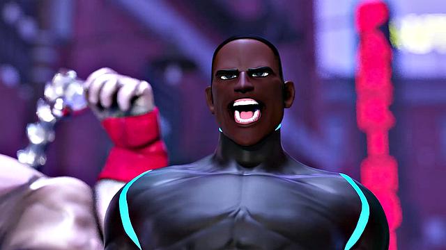 мускулистый черный герой жестко трахает сам себя своим членом