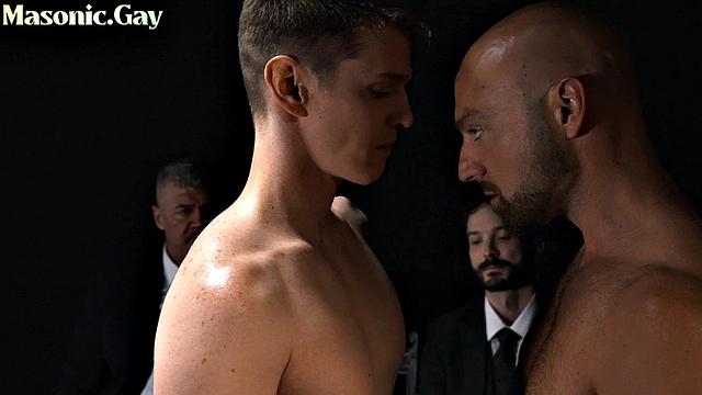 Dominant lodge master drilling newbie