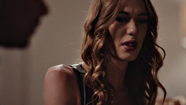 Trans drilled after sucking in erotic couple