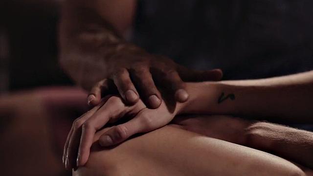 Trans drilled after sucking in erotic couple